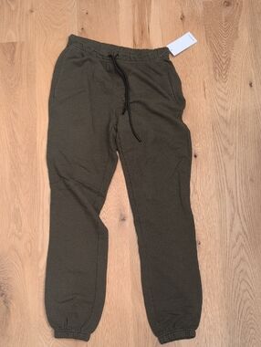 Womens Olive Green Jogger Sweatpants with Drawstring